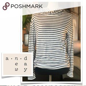 Striped Shimmer Cozy Long-Sleeve Hoodie Shirt